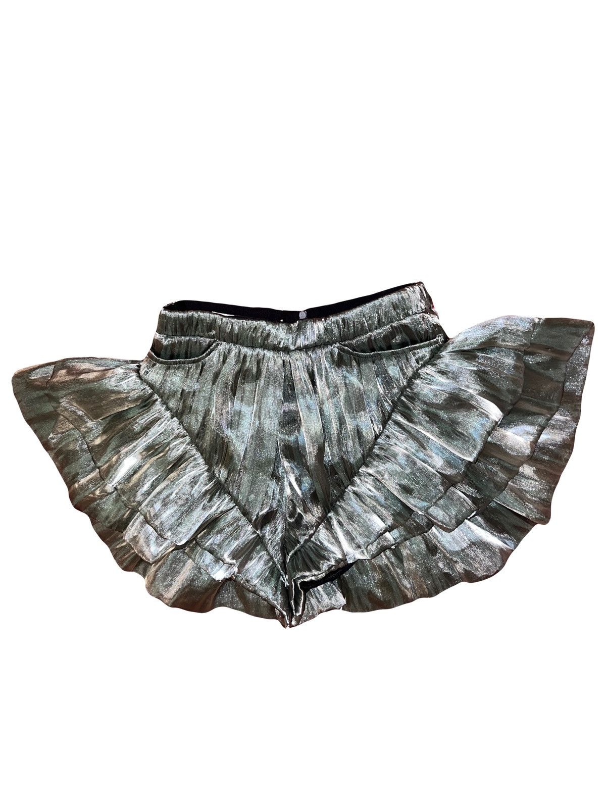 Designer LALUNE silver bling shorts 🪩💗 Size 25" / US 0 / IT 36 - 1 Thumbnail
