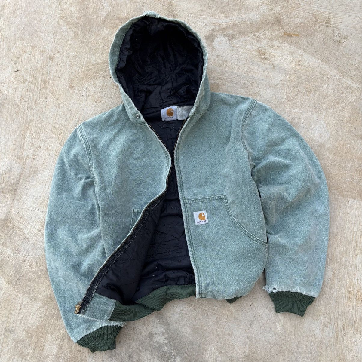 Carhartt Vintage 90s Sunfaded Carhartt Active Hood Jacket Size US S / EU 44-46 / 1 - 5 Thumbnail