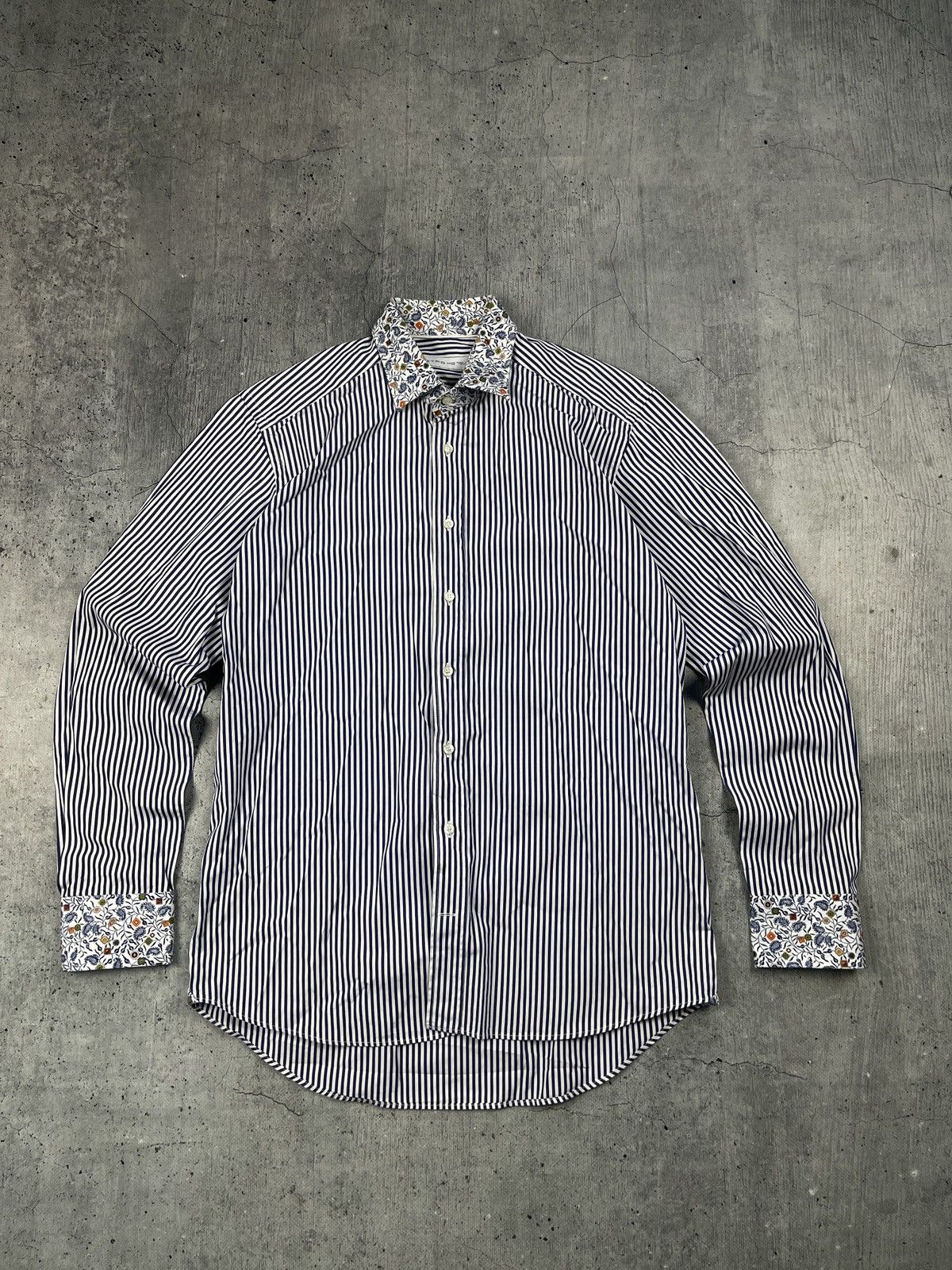 Etro × Vintage Etro Paisley Striped Longsleeve Shirt Button Up Size 40 Size US M / EU 48-50 / 2 - 1 Thumbnail