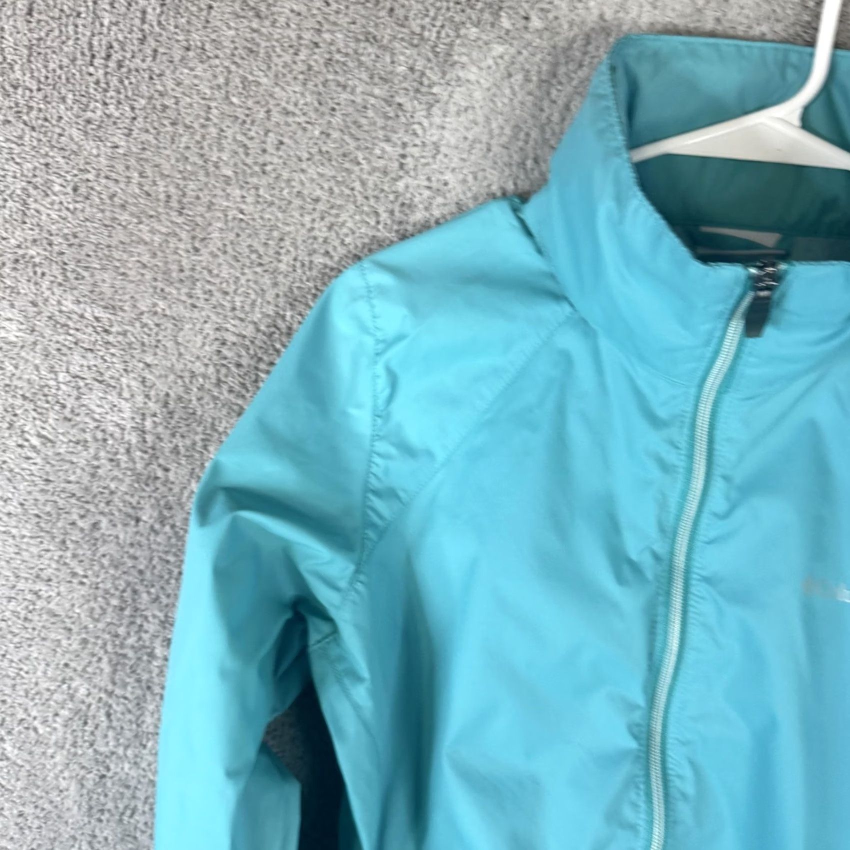 Vintage Columbia Jacket Womens Medium Blue Hooded Full Zip Lightweight Windbreaker Shell Size M / US 6-8 / IT 42-44 - 5 Thumbnail