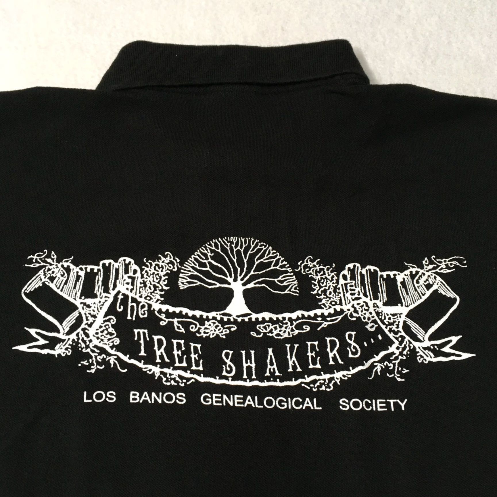Jerzees Mens LARGE COTTON Jerzees Black Short Sleeve Polo Shirt TREE SHAKERS CLUB Size US L / EU 52-54 / 3 - 2 Thumbnail