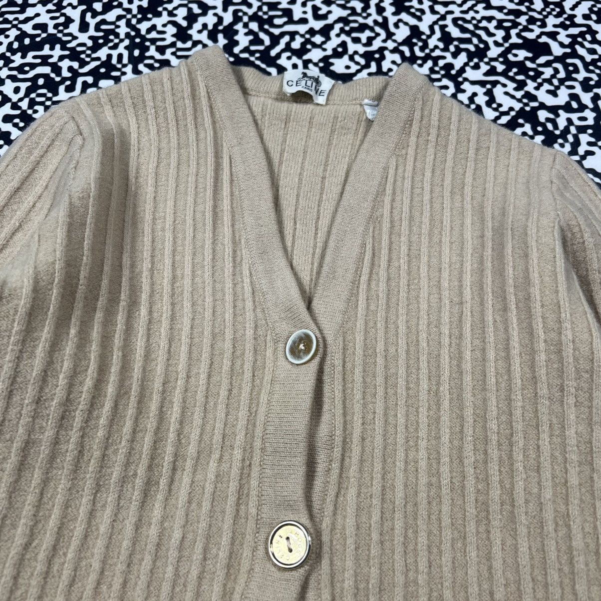 Celine Vintage 90s CELINE Paris Wool Cardigan Luxury Retro Style Size XS / US 0-2 / IT 36-38 - 9 Thumbnail