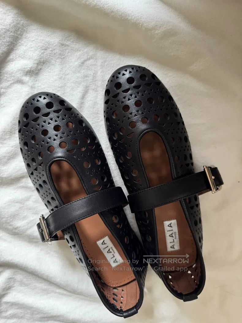 Alaia Alaia Women's round-toe hollow-out leather flat ballet sho Size US 6.5 / IT 36.5 - 1 Thumbnail