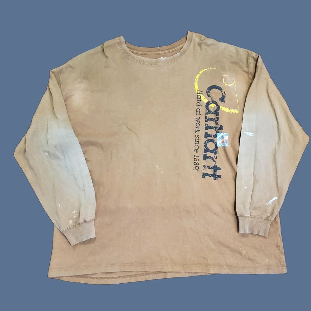 Carhartt Carhartt Shirt Mens 2XL Brown Long Sleeve Workwear Graphic Logo Tee Cotton Size US XXL / EU 58 / 5 - 1 Thumbnail