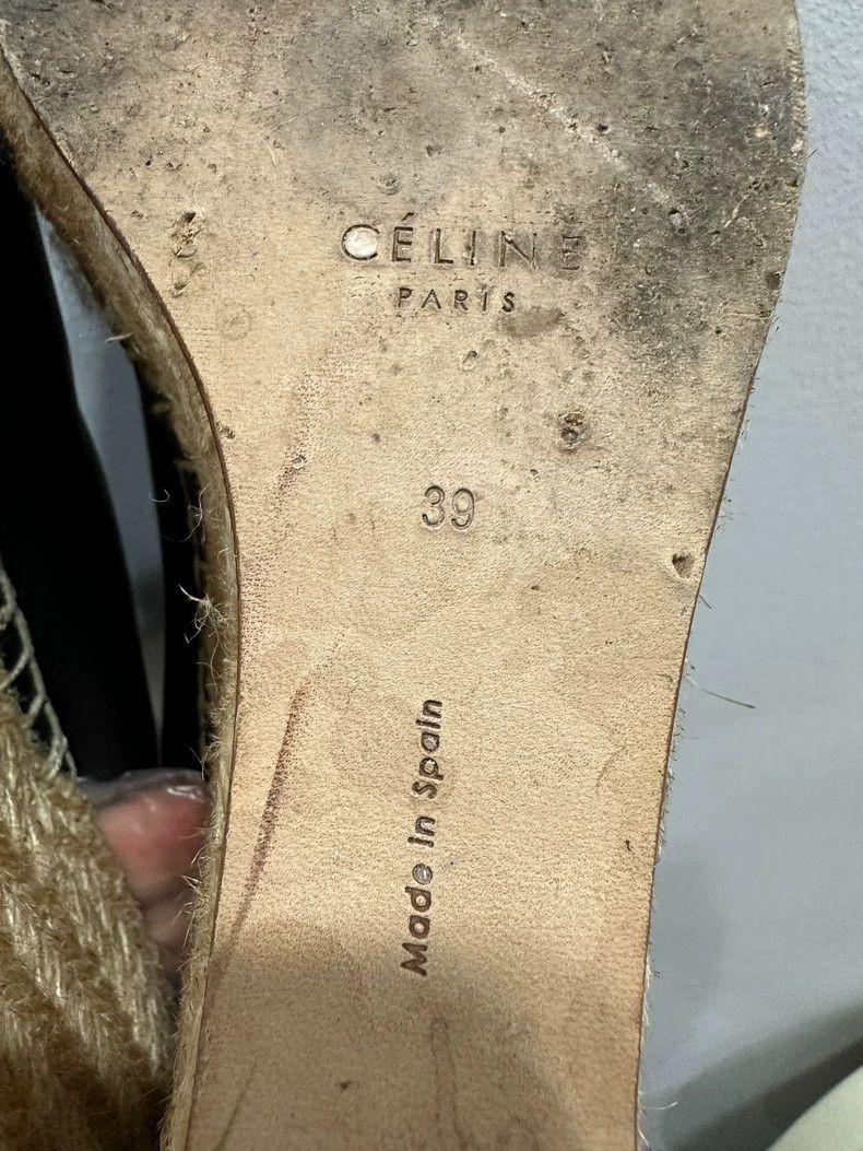 Celine Celine Black Wedge HighHeel Espadrilles Size US 8.5 / IT 38.5 - 6 Thumbnail