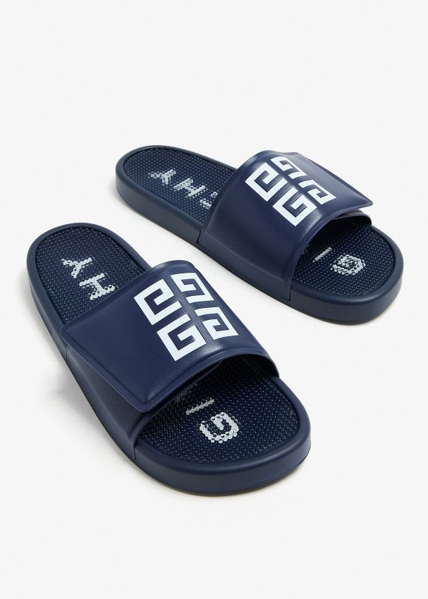 Givenchy o1srvl11e1024 Slide Flat Sandals in Navy Size US 8 / EU 41 - 4 Thumbnail