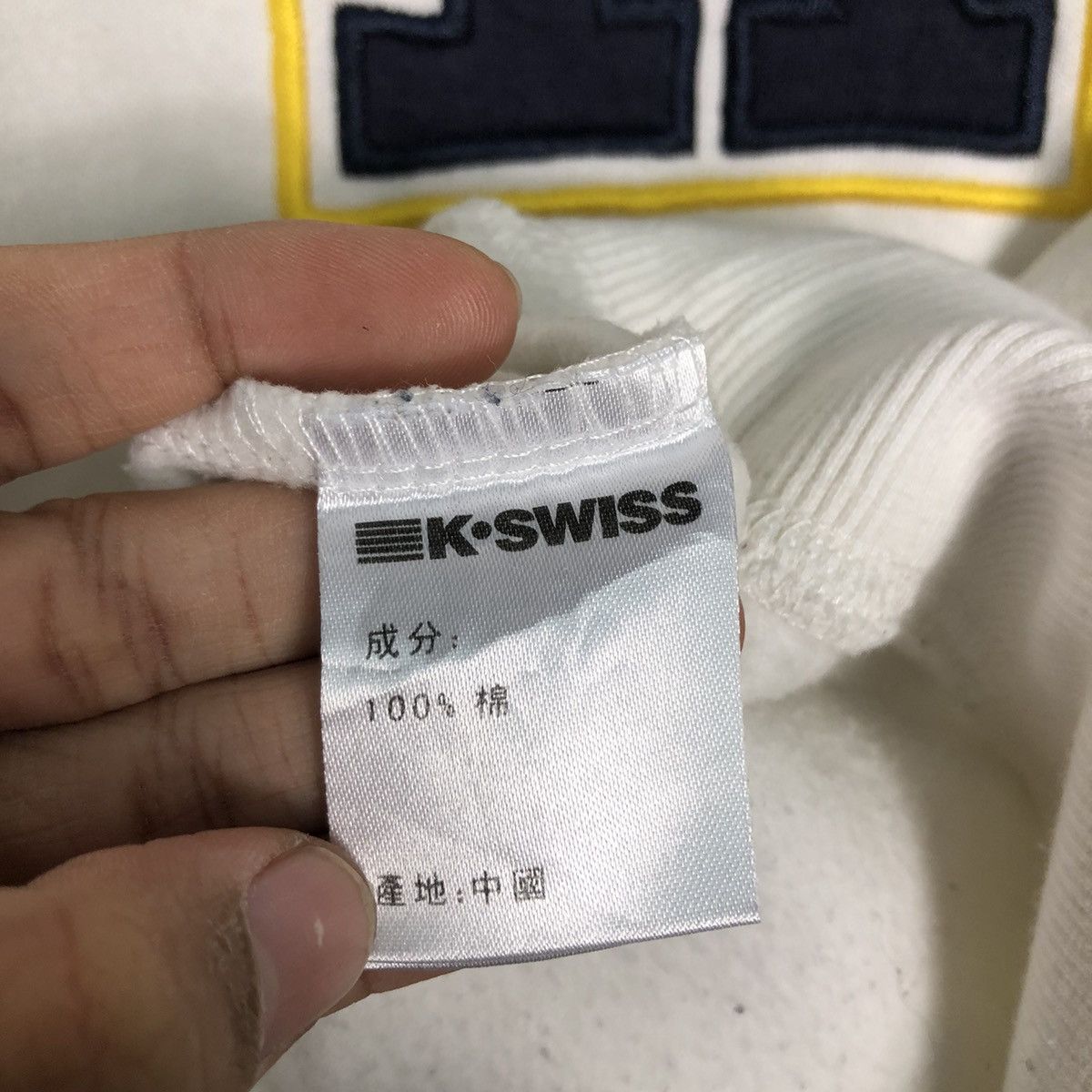 Japanese Brand × Vintage 📌Vintage Sweatshirt Rich White K.Swiss Small Pony Size US L / EU 52-54 / 3 - 15 Thumbnail