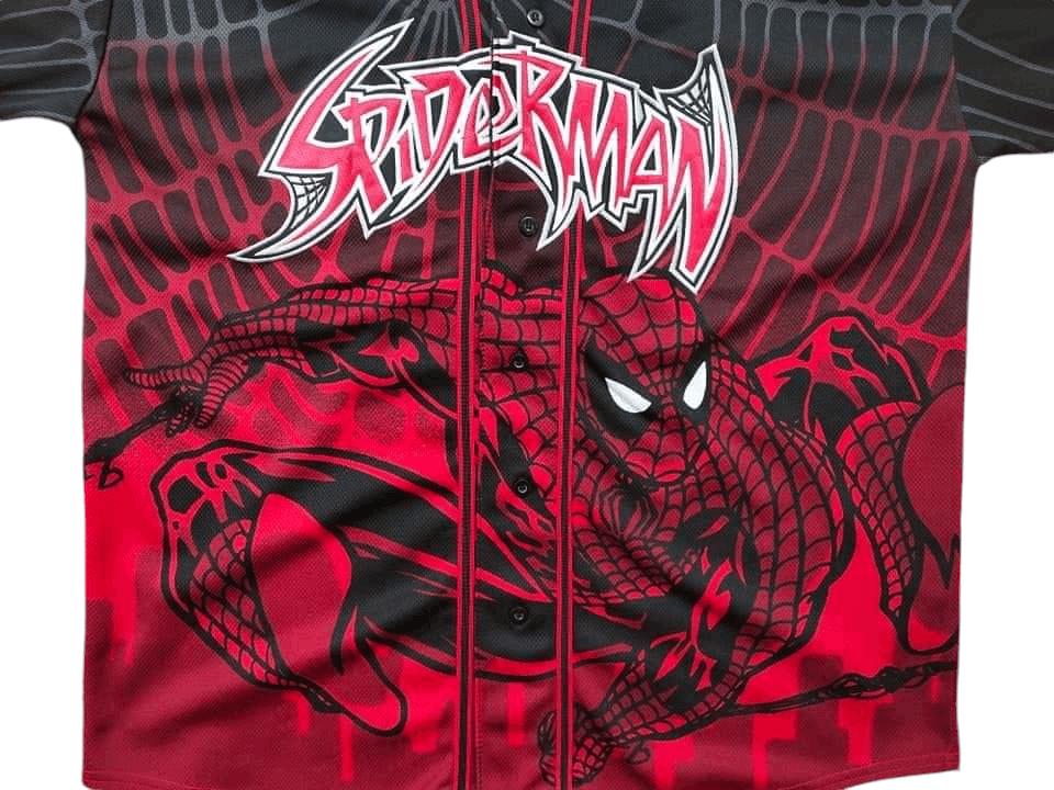 Marvel Comics Vintage Y2K Spiderman Baseball Jersey Overprint Size US XL / EU 56 / 4 - 1 Thumbnail