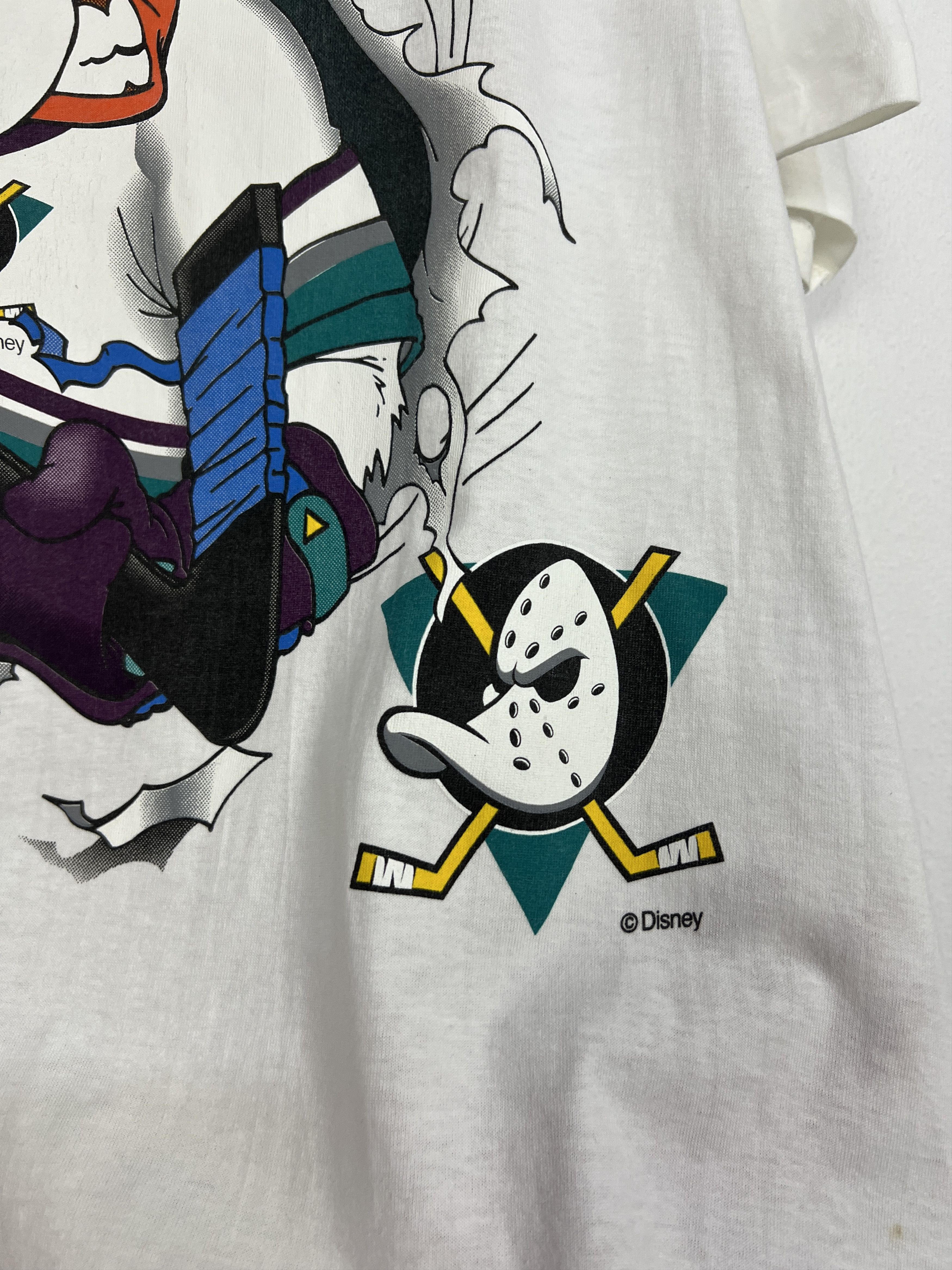 Nutmeg Vintage 90's Mighty Ducks NHL Hockey Shirt Nutmeg Over Print Size US XL / EU 56 / 4 - 4 Thumbnail