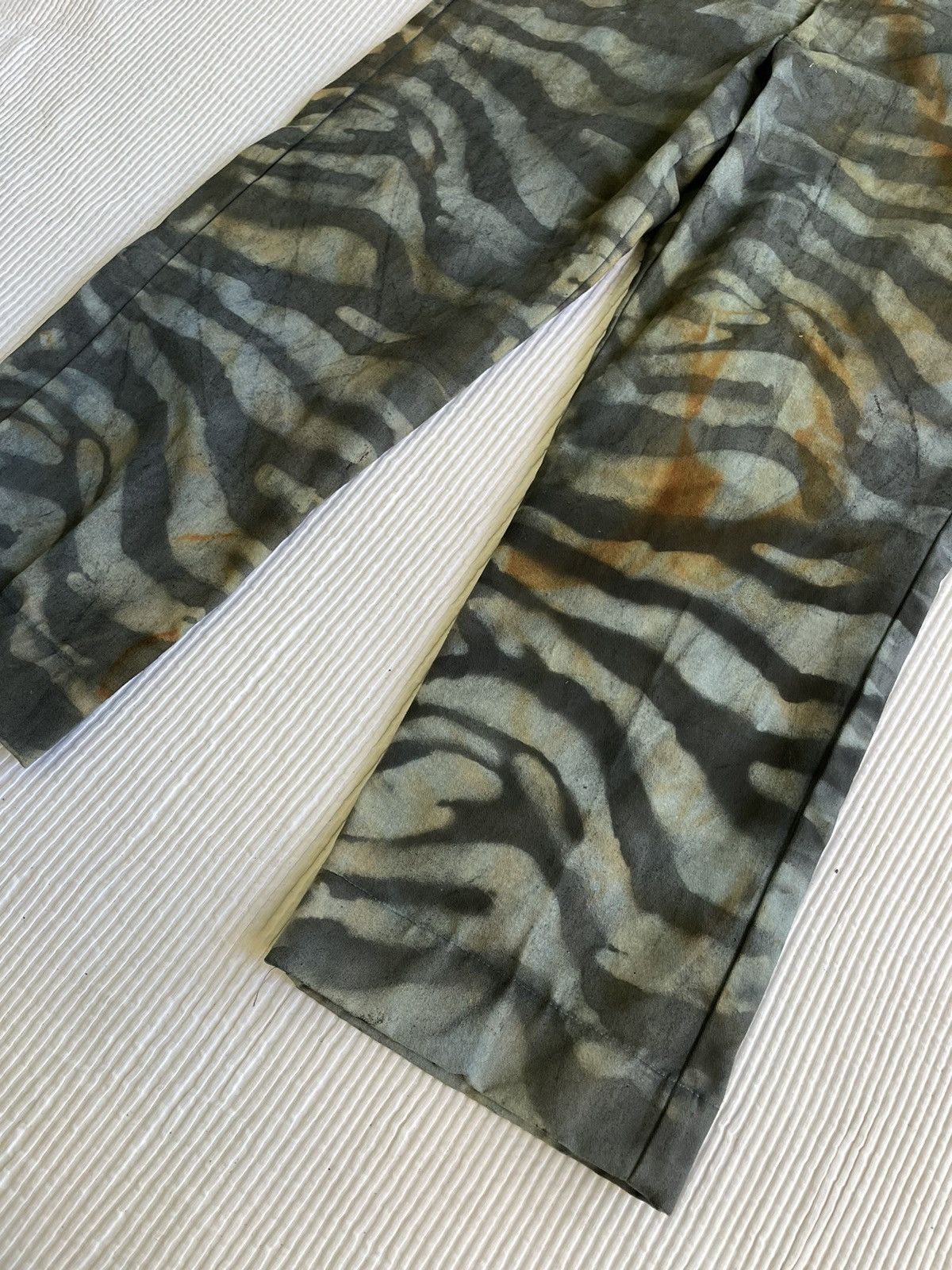 Handmade Rust Indigo Paint Grr Bb Hand Camo Tiger Stripe Pants Size US 33 - 6 Thumbnail