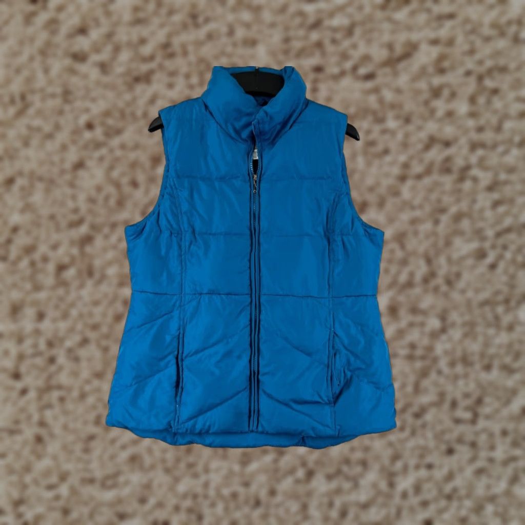 Vintage SJB Active Vest Women S Blue Puffer Down Insulation Polyester Shell Full Zip Vest Size S / US 4 / IT 40 - 1 Thumbnail