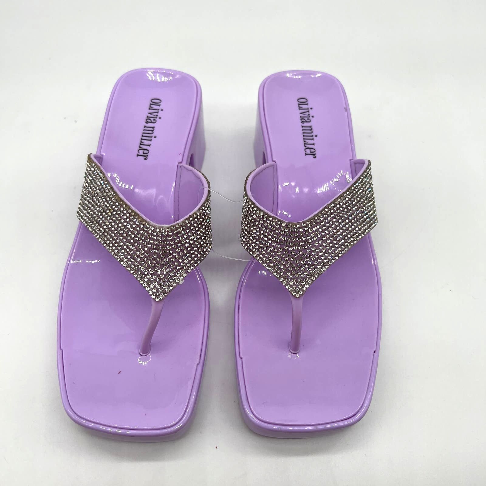 Other Olivia Miller Women's Lilac Heel Slip-On Sandals Size 7 Size US 7 / IT 37 - 2 Thumbnail