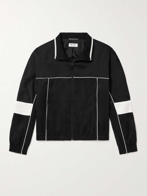 teddy logo-appliquéd satin jacket