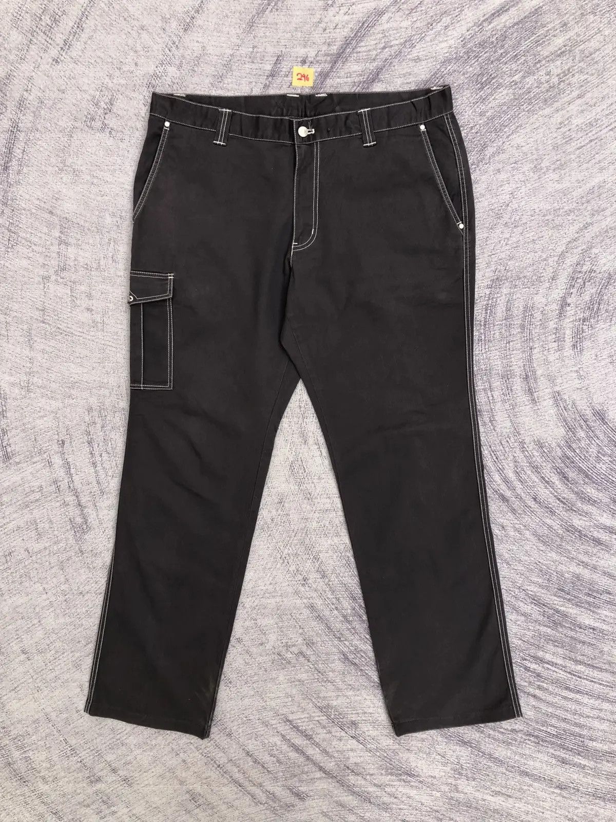 Japanese Brand × Vintage Black Carpenter Cargo Trousers With 5 Pocket Size US 37 - 1 Thumbnail