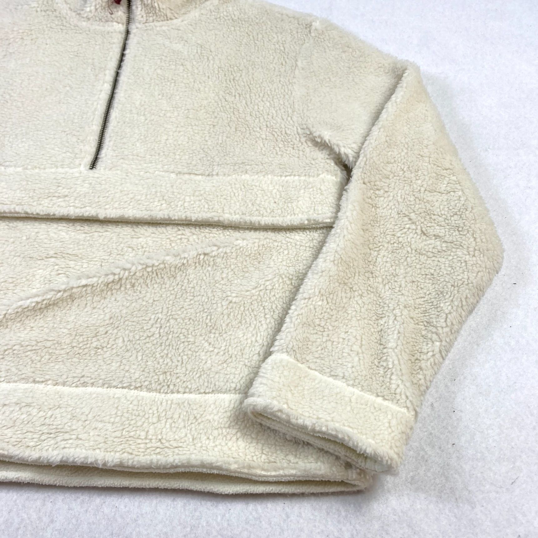 Vintage L.L. Bean Signature Sherpa Jacket Women's S Kangaroo Pocket Half Zip Outdoor Jacket Size S / US 4 / IT 40 - 3 Thumbnail
