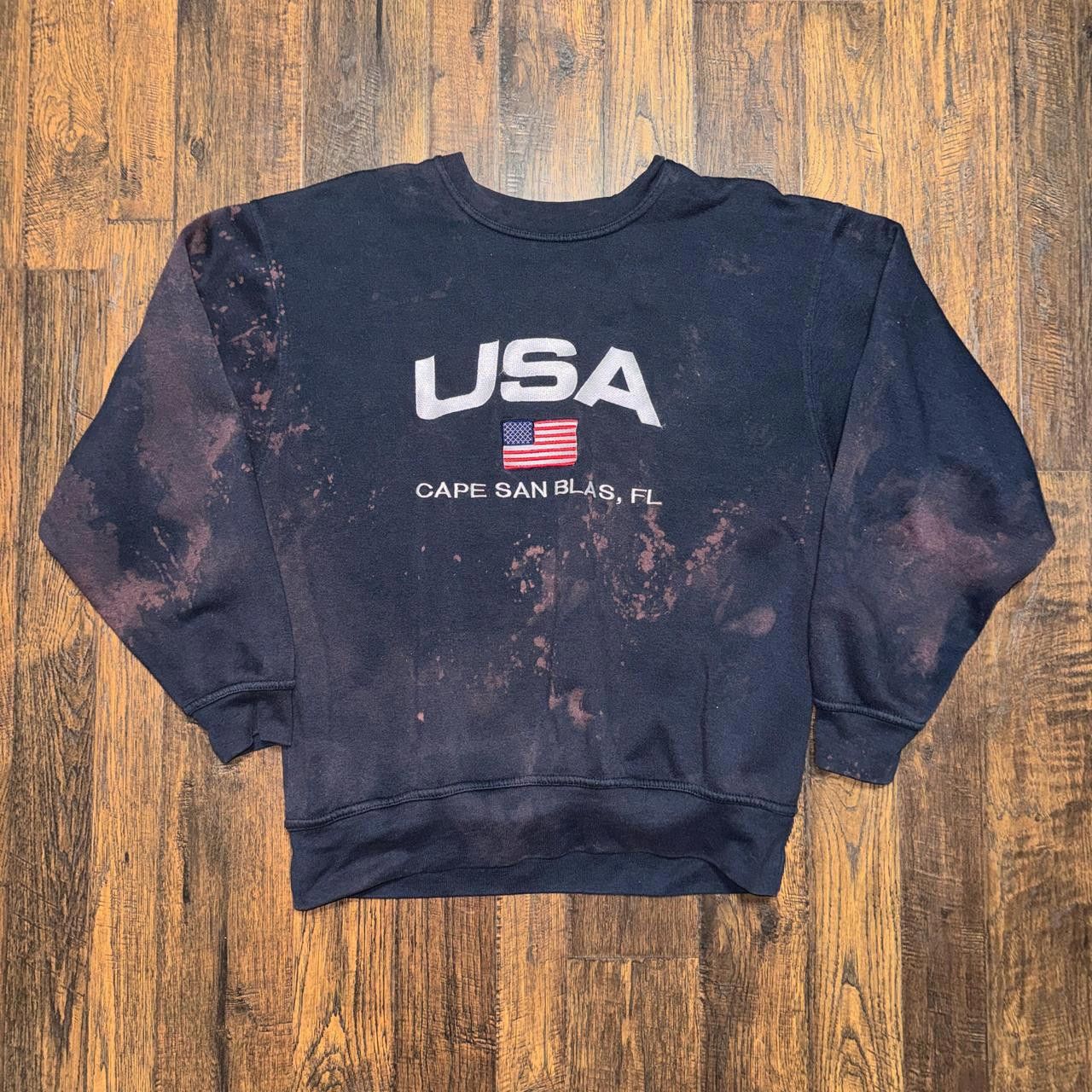 Designer super sick early 2000s/ y2k bleached usa florida sweater! Size US XL / EU 56 / 4 - 1 Thumbnail