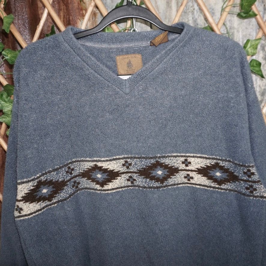St. Johns Bay Large-VintageY2K St Johns Bay Aztec stripe fleece sweatshirt Size US L / EU 52-54 / 3 - 3 Thumbnail