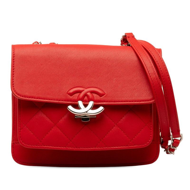 Chanel Chanel Chanel Leather Coco Mark Chain Shoulder Bag Leather Shoulder Bag in Very Good Condition Size ONE SIZE - 1 Thumbnail