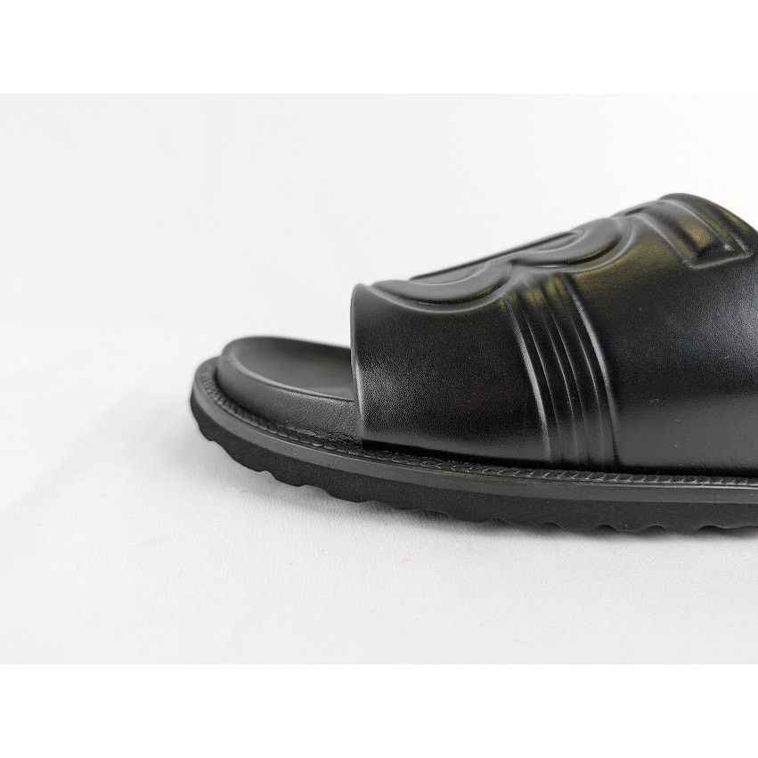 Burberry o1rshd1 Leather Embossed TB Monogram Slides in Black Size US 8 / EU 41 - 4 Thumbnail