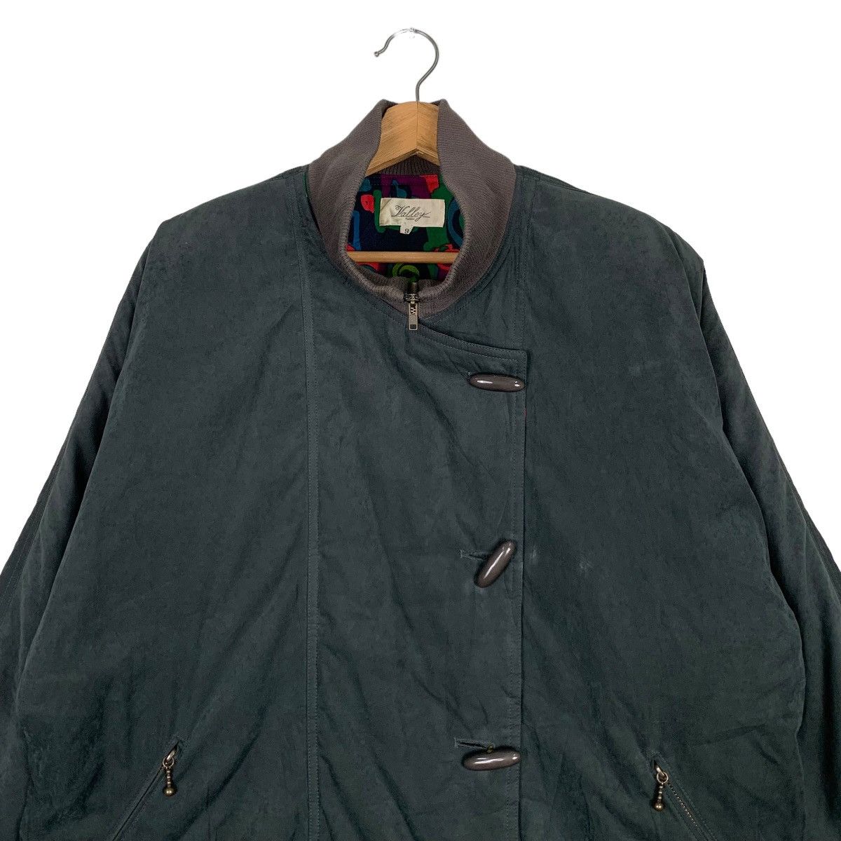 Japanese Brand VALLEY Femme Asymmetrical Duffle Coat #0865-C39 Size M / US 6-8 / IT 42-44 - 2 Thumbnail