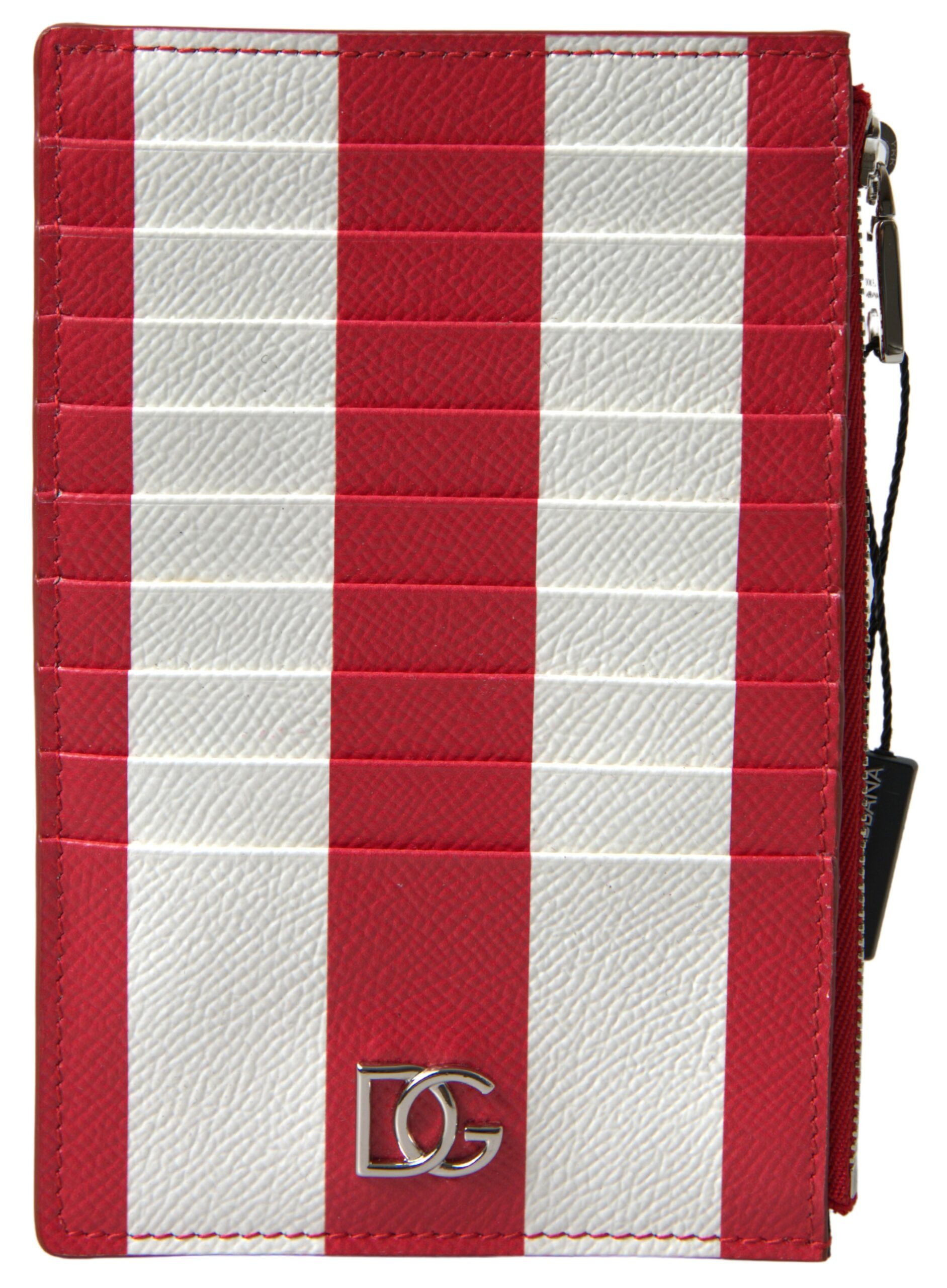 Dolce & Gabbana Elegant Striped Leather Card Women's Holder Size ONE SIZE - 1 Thumbnail