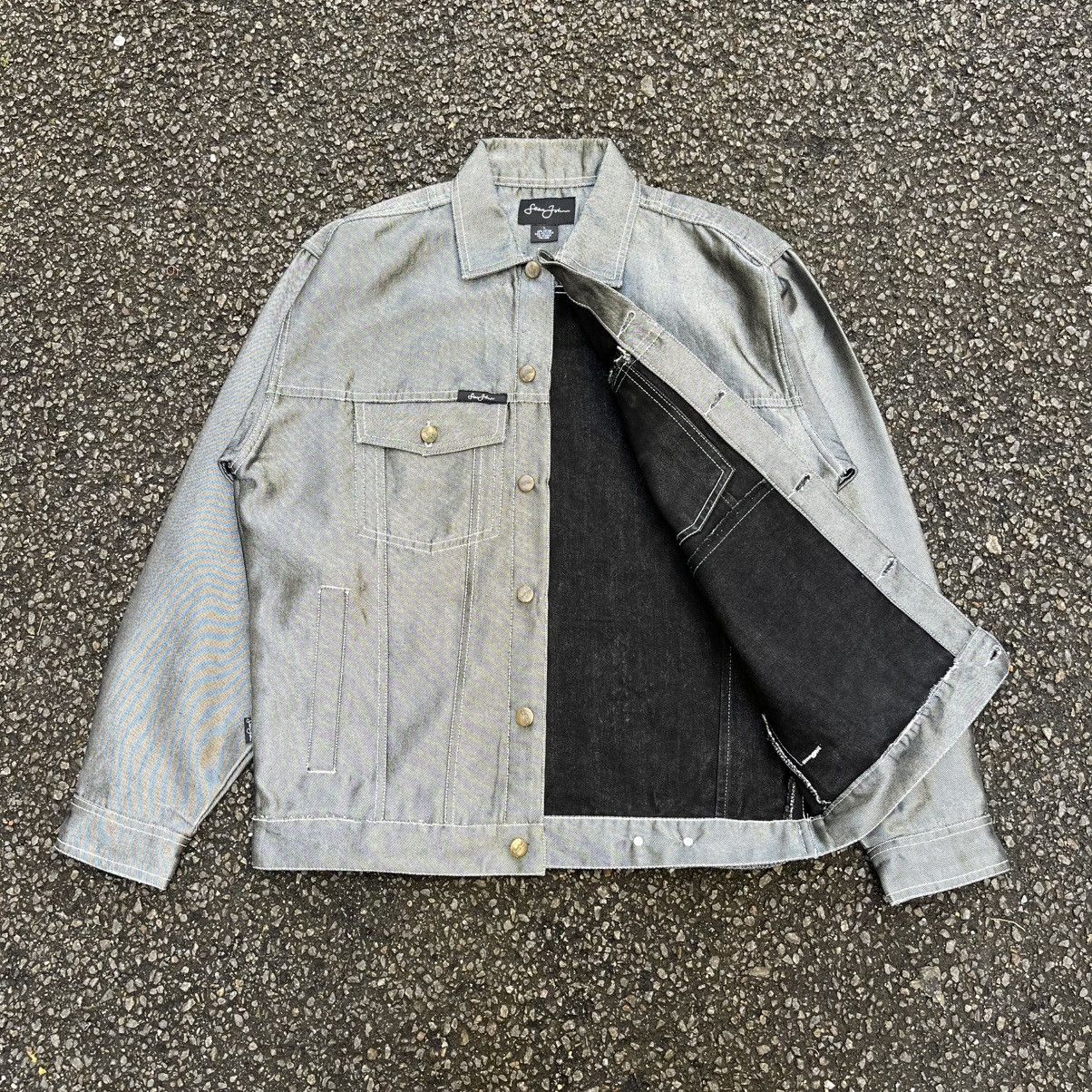 Sean John Vintage Y2K Sean John Silver Metallic Hip Hop Denim Jacket Size US L / EU 52-54 / 3 - 6 Thumbnail