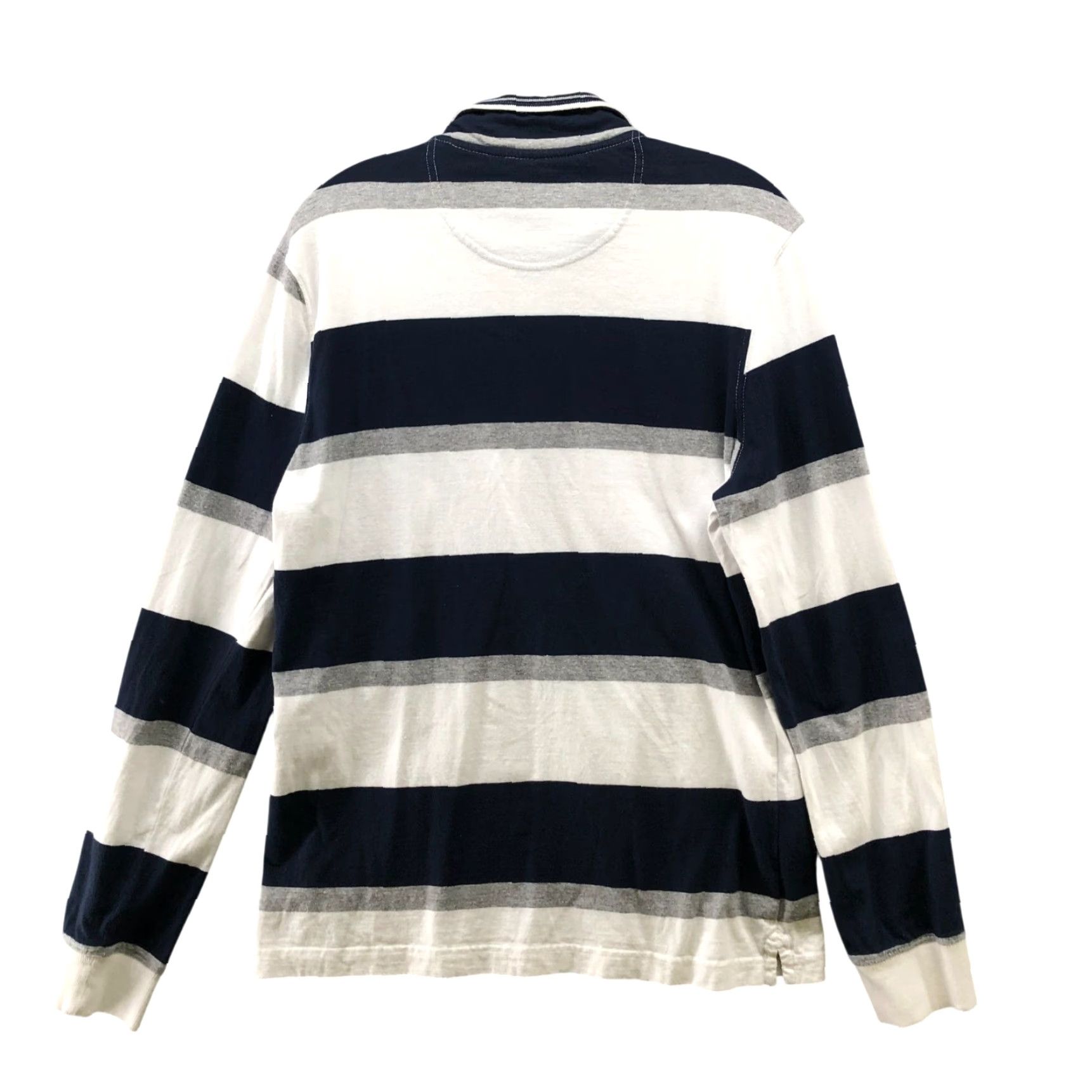 Ben Sherman Ben Sherman Striped 1/4 Zip Long Sleeve Shirt Mens M Cotton Blue Navy Casual Size US M / EU 48-50 / 2 - 2 Thumbnail