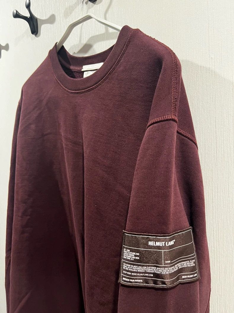 Helmut Lang HELMUT LANG Red wine long-sleeved hoodie with side logo Size US XL / EU 56 / 4 - 3 Thumbnail