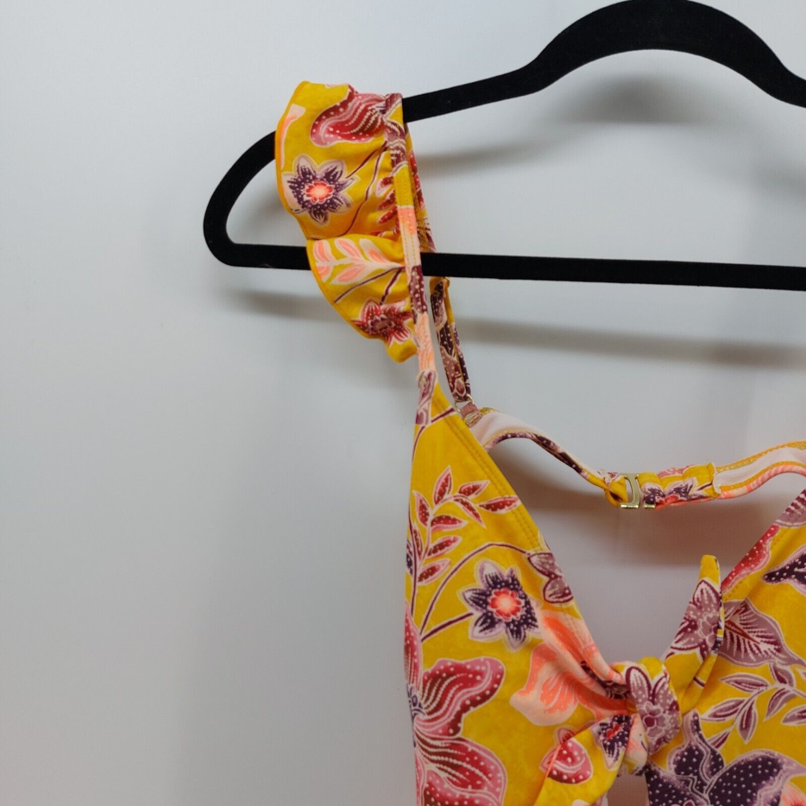Other No Boundaries Women Bathing Suit Yellow Pink Purple Flowers Size L / US 10 / IT 46 - 2 Thumbnail