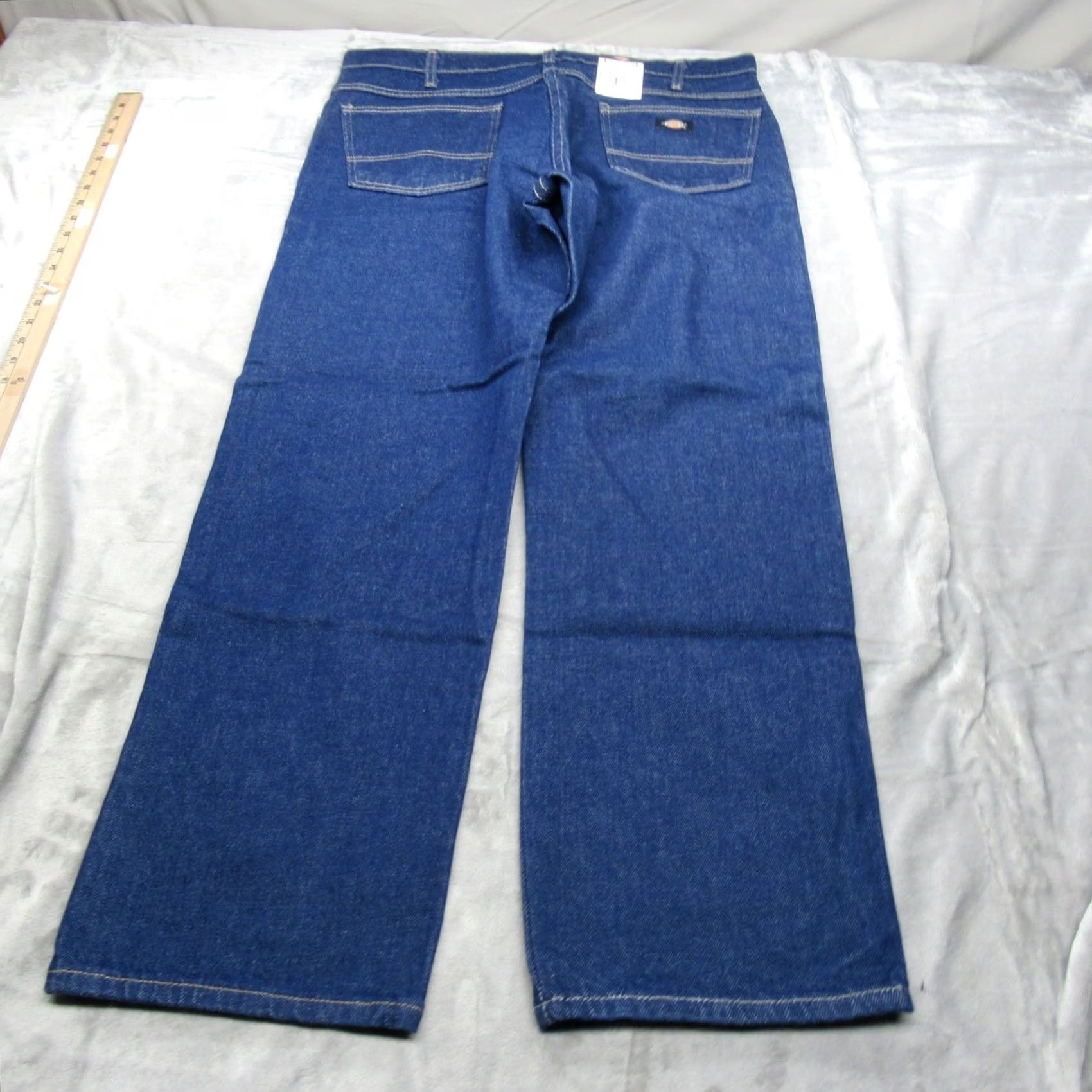 Dickies Dickies Jeans Mens 36x30 Carpenter Dark Wash Straight Relaxed NEW Wide-Leg Jeans Mens 36 Dark Wash 5-Pocket Denim Cotton Button Rise Mid None Mens Size US 36 / EU 52 - 6 Thumbnail