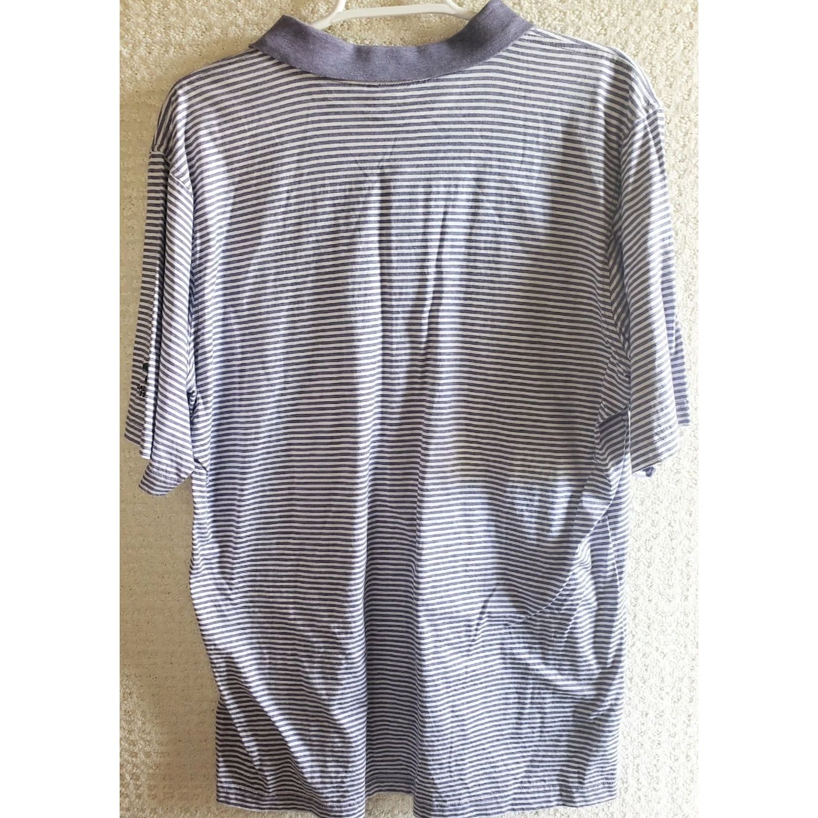 Vintage Fairway & Greene Polo Shirt Men M Purple White Striped Calawasee Island Logo Short Sleeve Golf Shirt Size US M / EU 48-50 / 2 - 6 Thumbnail