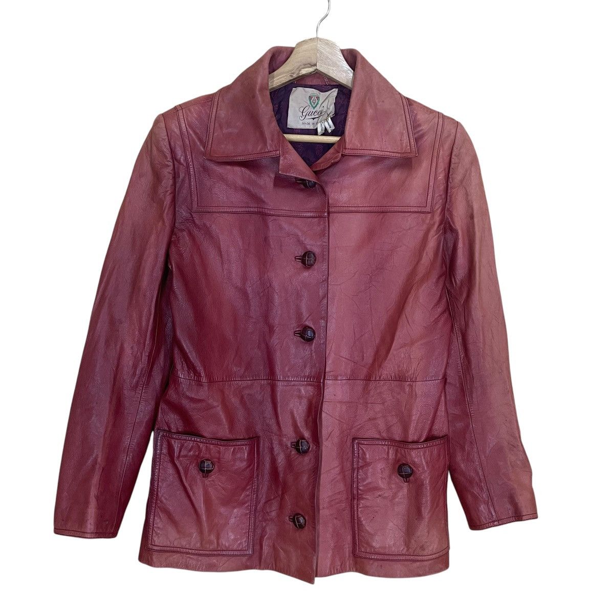 Gucci Vintage 80s Gucci Leather Jacket Made In Italy Size Small Size US S / EU 44-46 / 1 - 1 Thumbnail