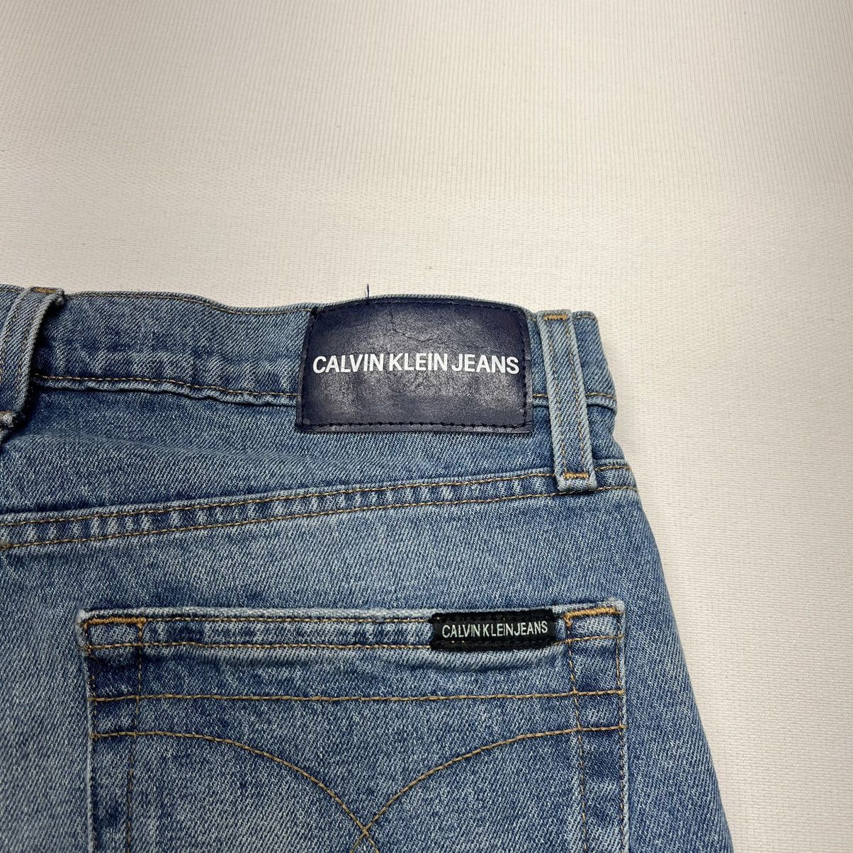 Calvin Klein Calvin Klein Jeans Blue Slim Fit Distressed Regular Denim Size US 30 / EU 46 - 16 Thumbnail