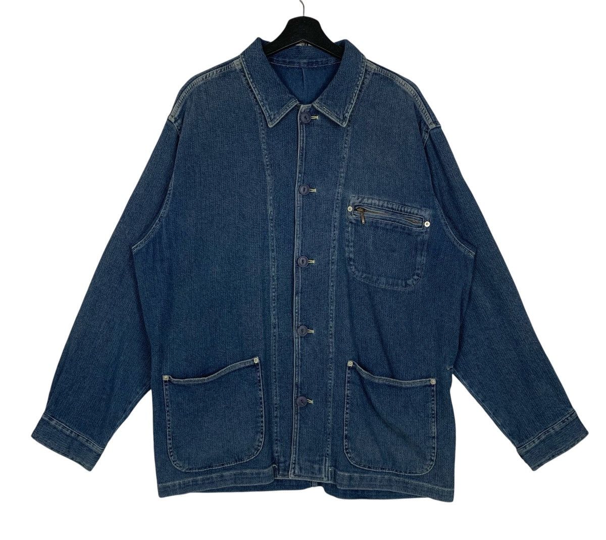 Japanese Brand Vintage Kearney House Brand WorkWear Button Denim Jacket Size US L / EU 52-54 / 3 - 1 Thumbnail