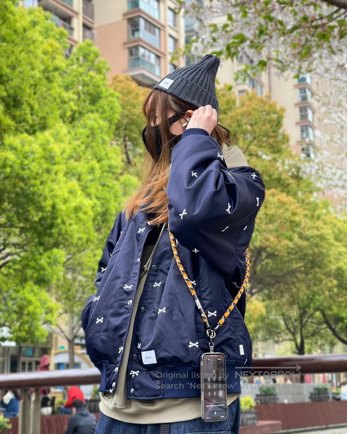 Other navy blue bone pattern bomber jacket. Size S / US 4 / IT 40 - 1 Thumbnail