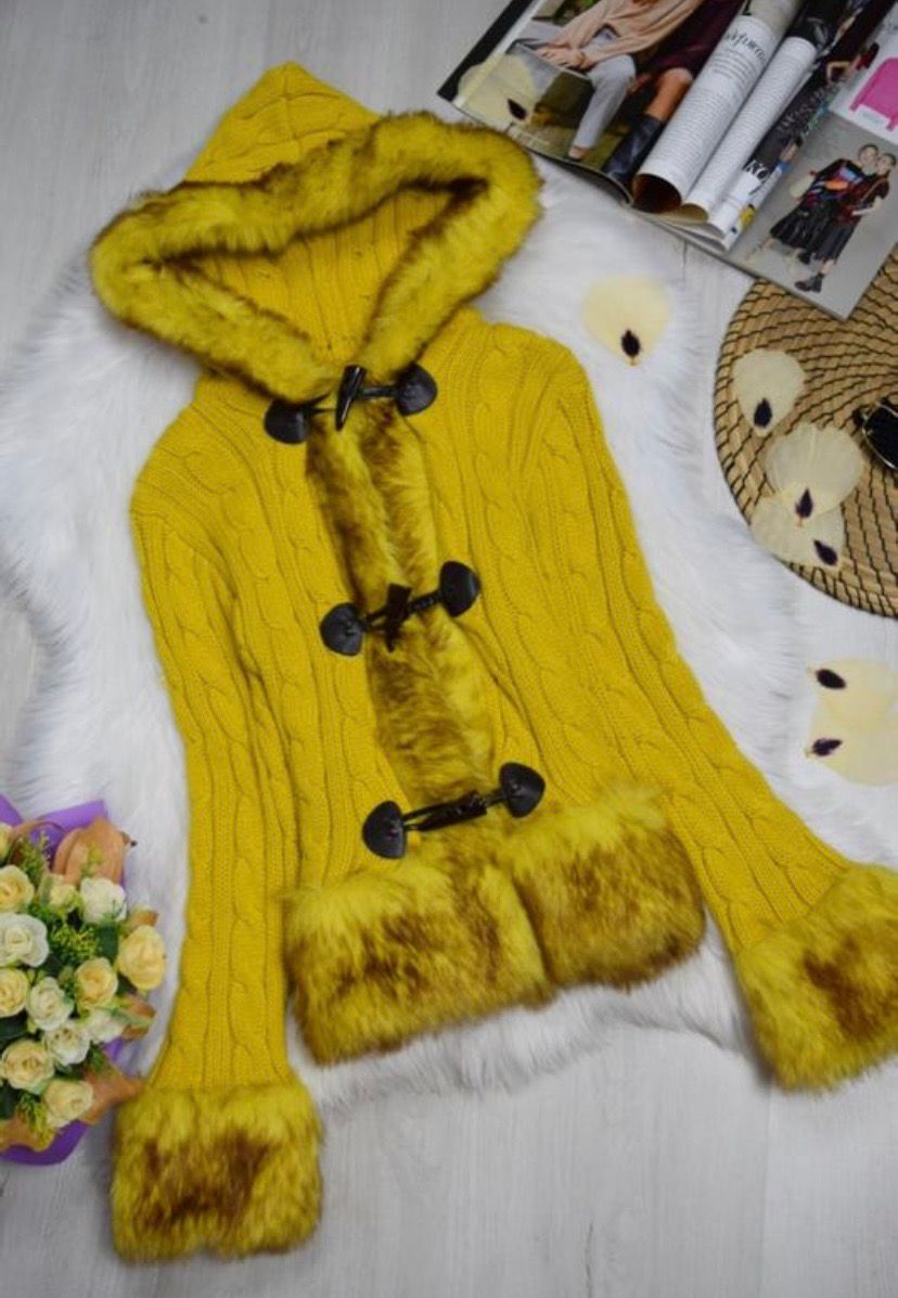 Pre-owned Archival Clothing X Beauty Beast Vintage Fur Foxy Hooded Jacket Ifsixwasnine Lgb Style In Yellow