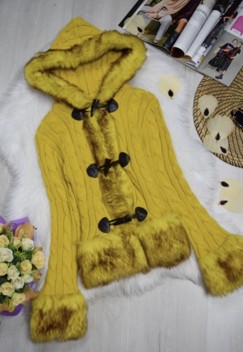 Pre-owned Archival Clothing X Beauty Beast Vintage Fur Foxy Hooded Jacket Ifsixwasnine Lgb Style In Yellow