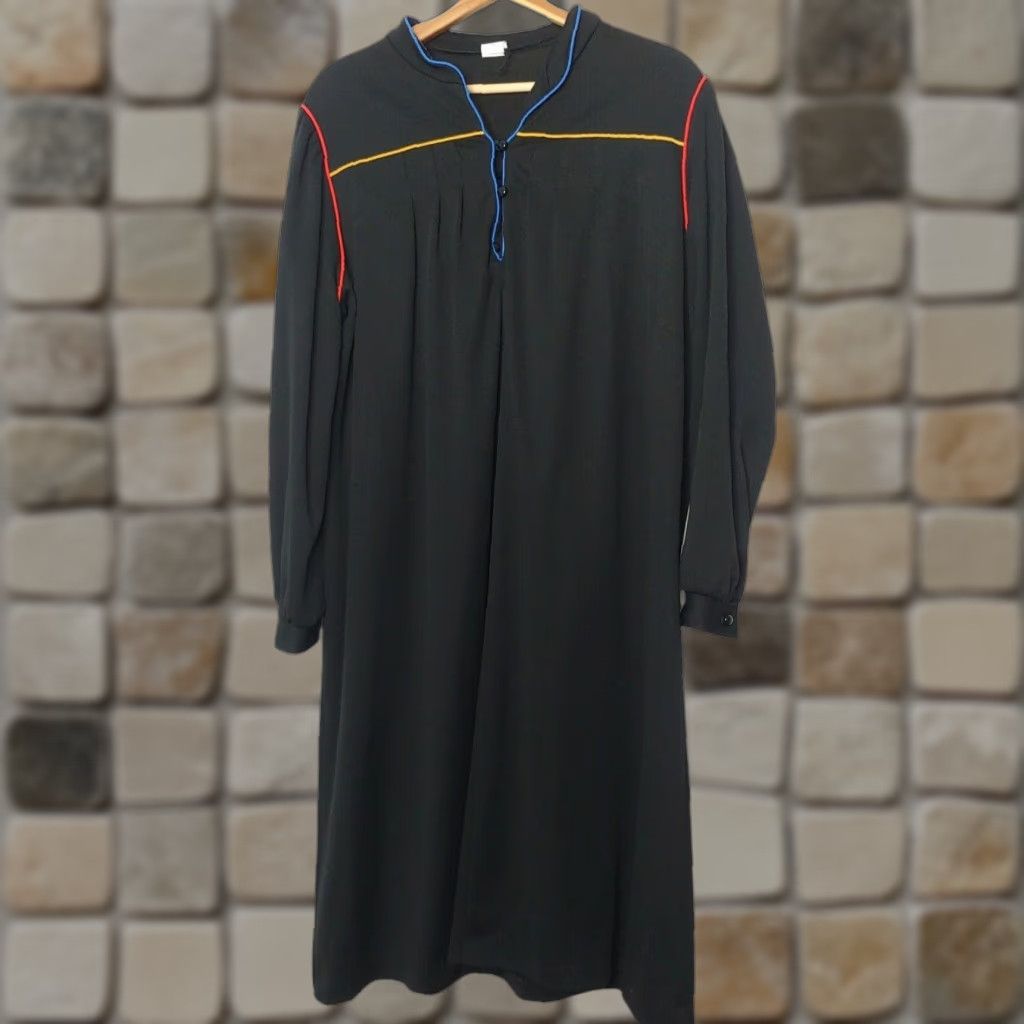 Vintage VINTAGE Housecoat Robe Women Size 8 Pullover Gown Black Long Retro Lounge Shirt? Size M / US 6-8 / IT 42-44 - 1 Thumbnail