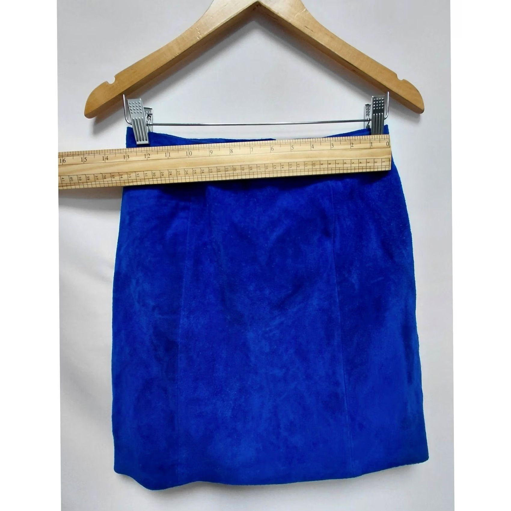 Vintage VINTAGE Outerwear by Phoenix Blue Leather Skirt Solid Lined Size 10 Size 32" / US 10 / IT 46 - 7 Thumbnail