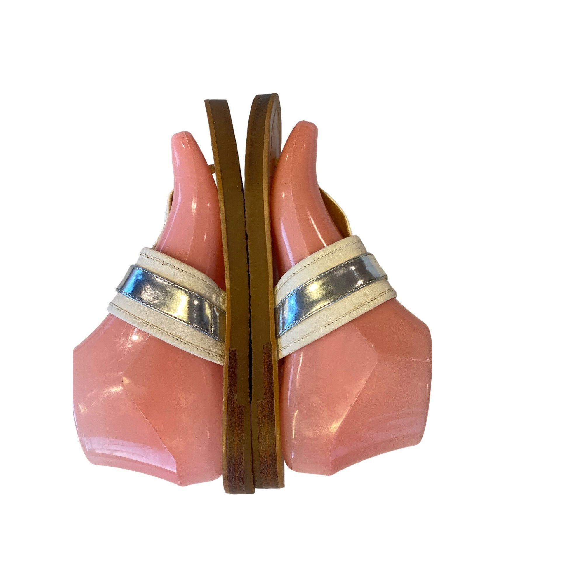 Coach Coach Women's 7 Eileen Turn lock Slide Sandals Ivory/Silver Size US 7 / IT 37 - 10 Thumbnail