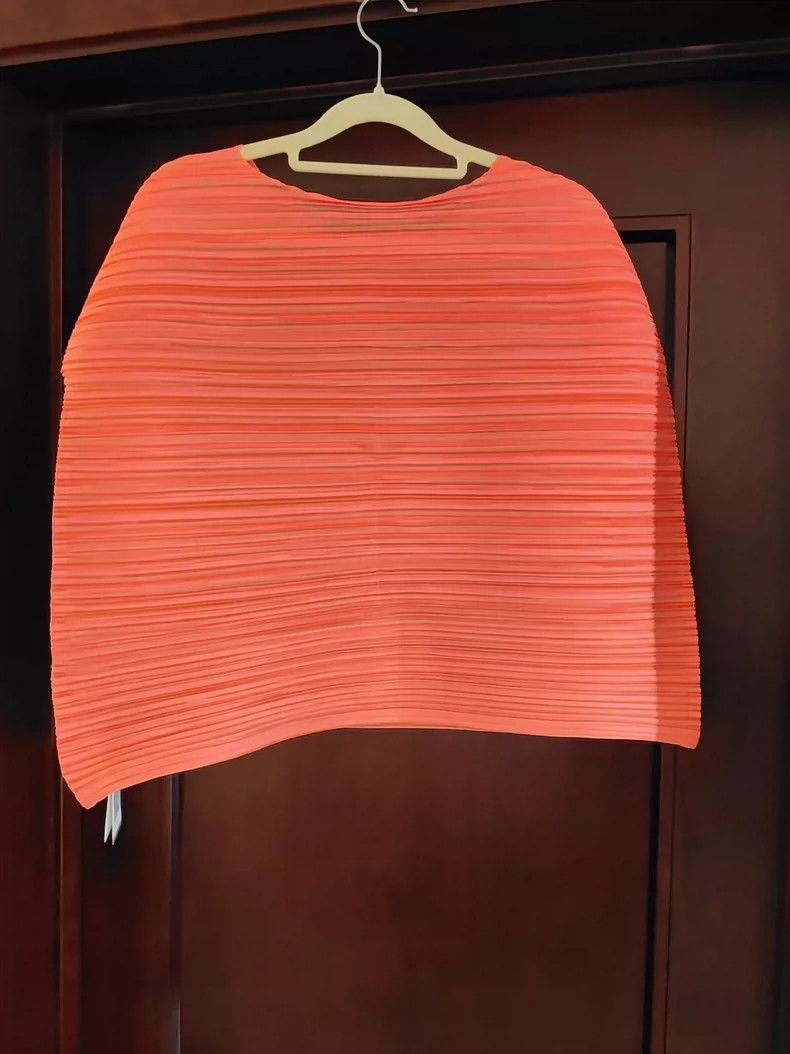 Issey Miyake Issey Miyake size:one size Orange-red horizontal striped l Size M / US 6-8 / IT 42-44 - 7 Thumbnail