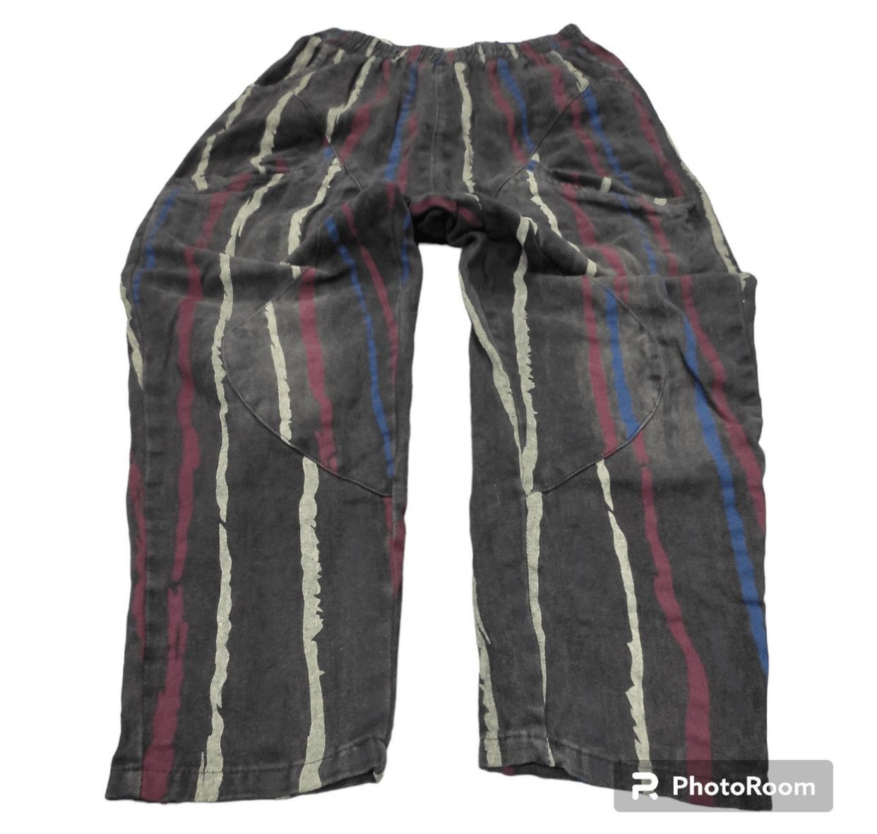 Vintage VINTAGE JAPANESE ABSTRACT STRIPE TAPERED PANTS Size 28" / US 6 / IT 42 - 4 Thumbnail