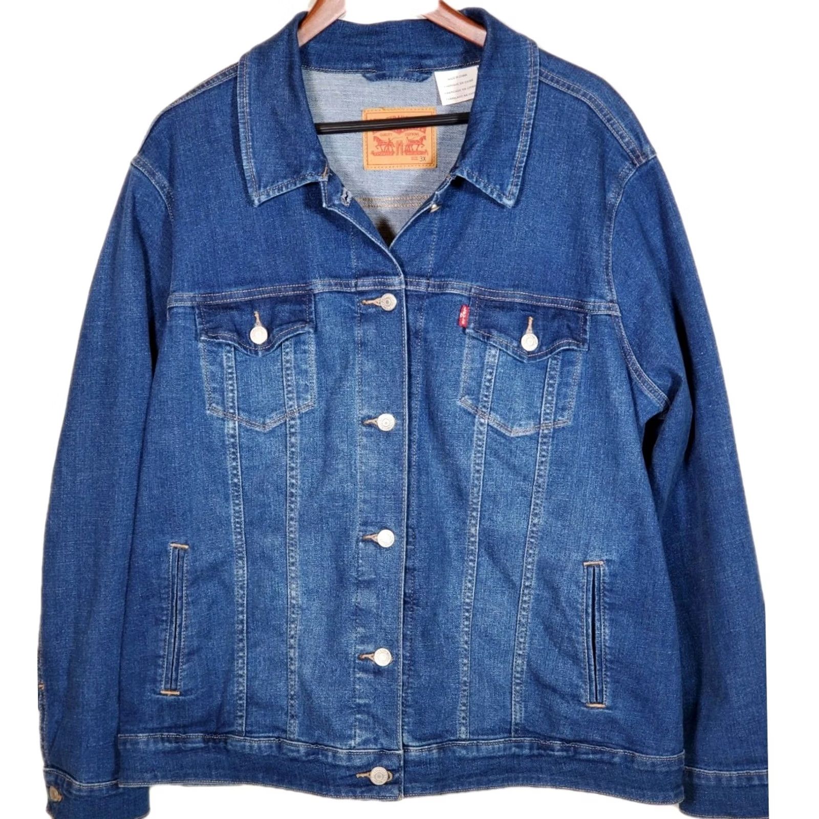 Levi's Levi's Trucker Jacket Denim Blue 3XL Plus Size Women's Long Sleeve Button Front Pockets Vintage? No Size 40" / US 18 - 2 Thumbnail