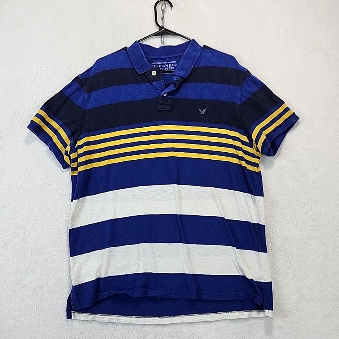 American Eagle Outfitters American Eagle Outfitters Polo Striped Rugby Y2K Grunge Skater Collared Men's XL Shirt Blue Cotton Athletic Short Sleeve Polo Shirt Men XL Size US XL / EU 56 / 4 - 4 Thumbnail