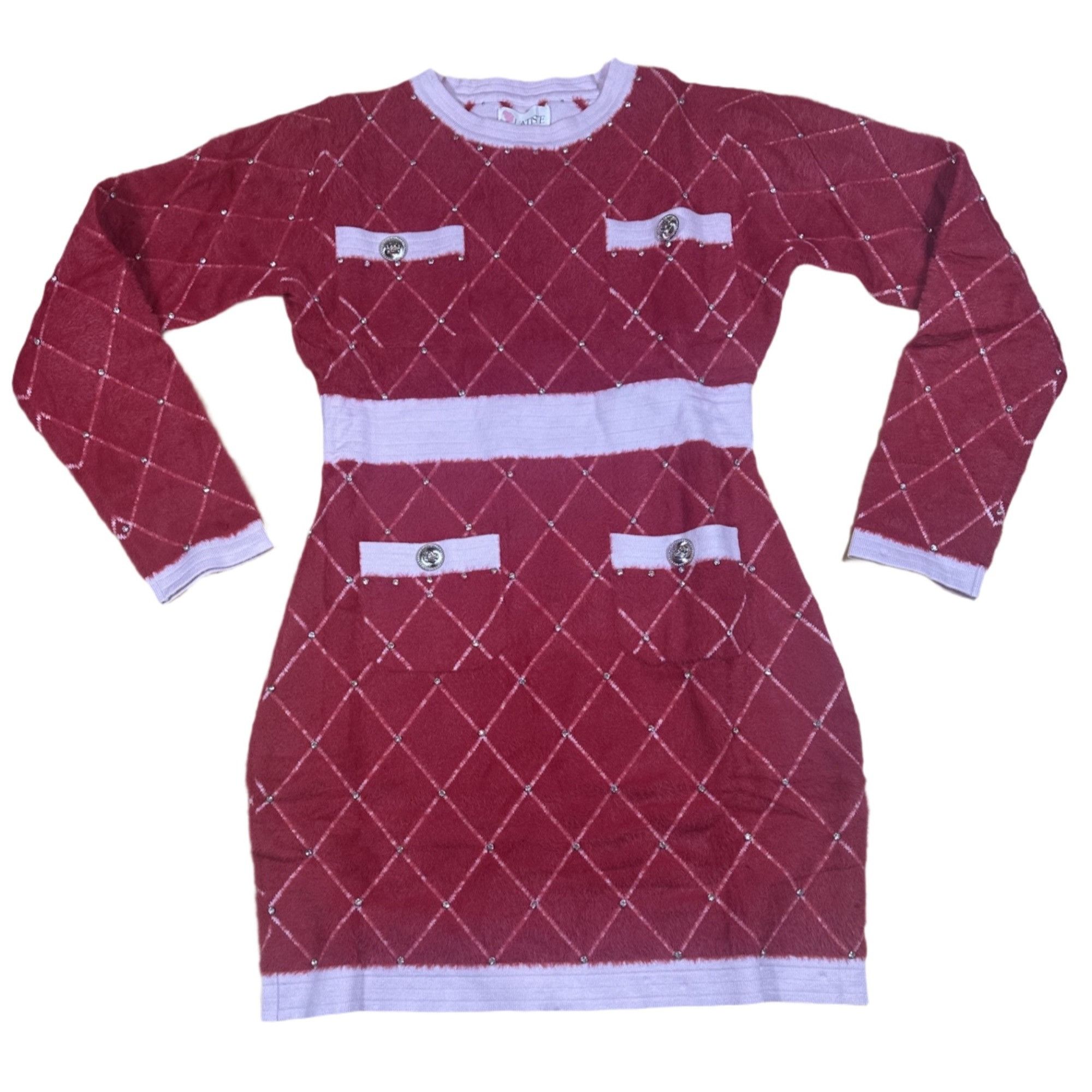 Other NWT Women’s Red Colorblock Studded Long Sleeve Bodycon Mini Size M / US 6-8 / IT 42-44 - 5 Thumbnail