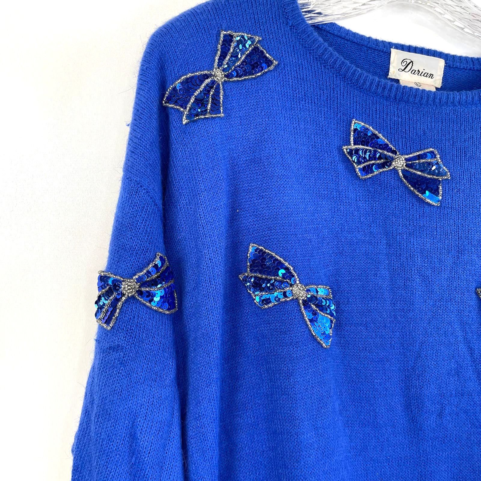 Vintage Vintage Sweater Midi Dress Darian Sequin Bows Plus Size Size XL / US 12-14 / IT 48-50 - 5 Thumbnail