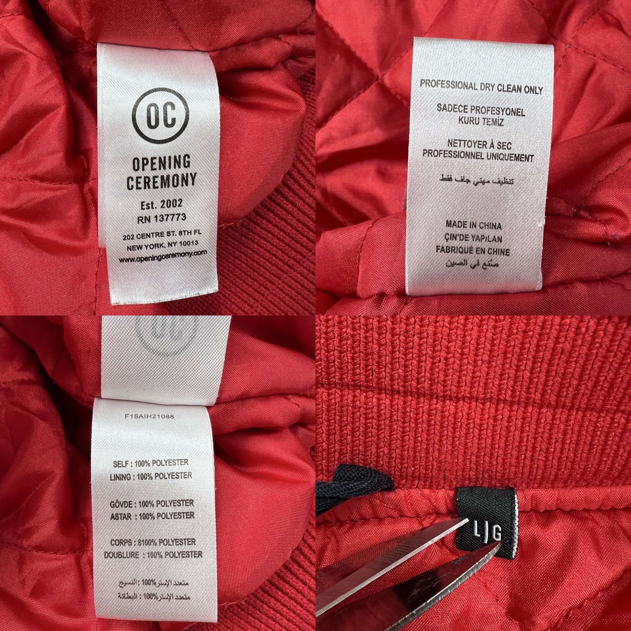 Opening Ceremony Opening Ceremony Red Nylon Bomber Jacket Spell Logo Size US M / EU 48-50 / 2 - 10 Thumbnail