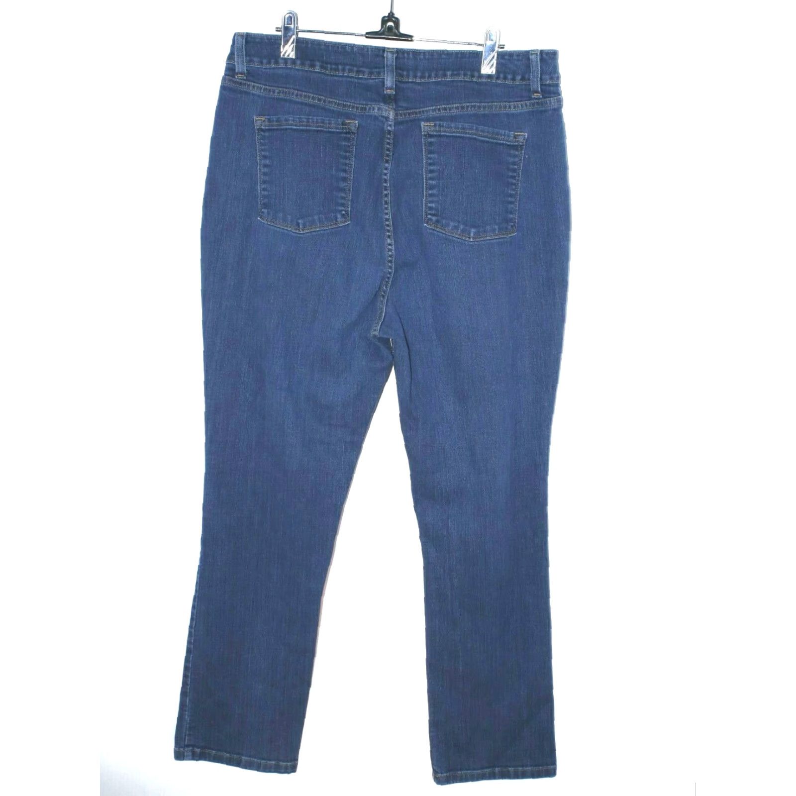 Vintage LL Bean Women's Jeans 16 Reg 32X27 Med Wash Blue Classic Fit Straight Leg Denim Size 38" / US 16 / IT 52 - 3 Thumbnail