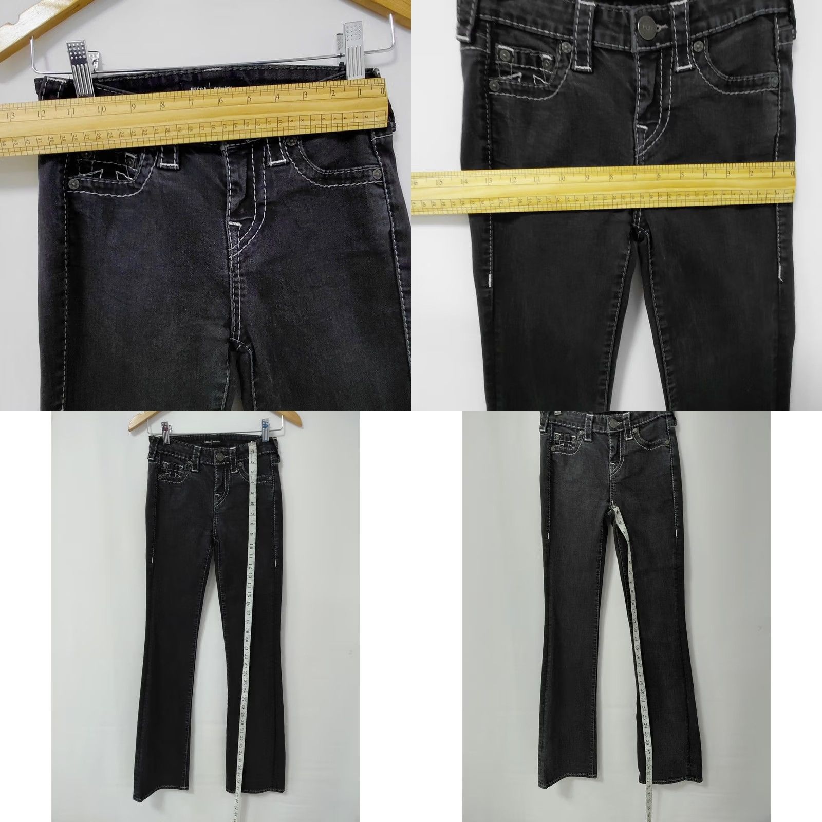 True Religion True Religion BECCA Mid Rise Bootcut Jeans Black Solid Denim Women Size 27 Size 27" / US 4 / IT 40 - 8 Thumbnail