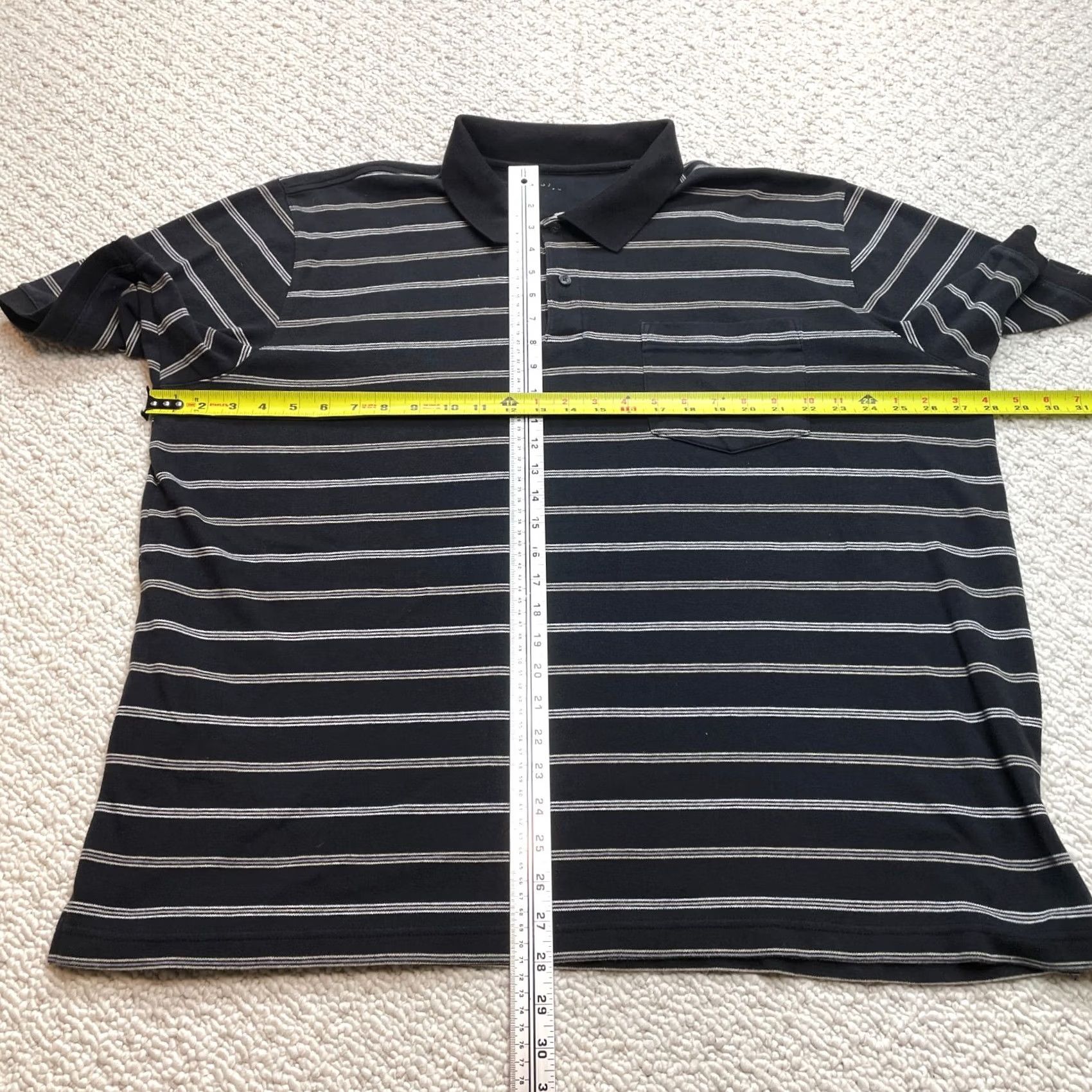 Vintage Unbranded Polo Shirt Mens 2XL Black Striped Golf Cotton Pocket Top Size US XXL / EU 58 / 5 - 3 Thumbnail